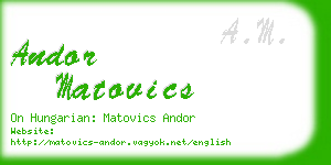 andor matovics business card